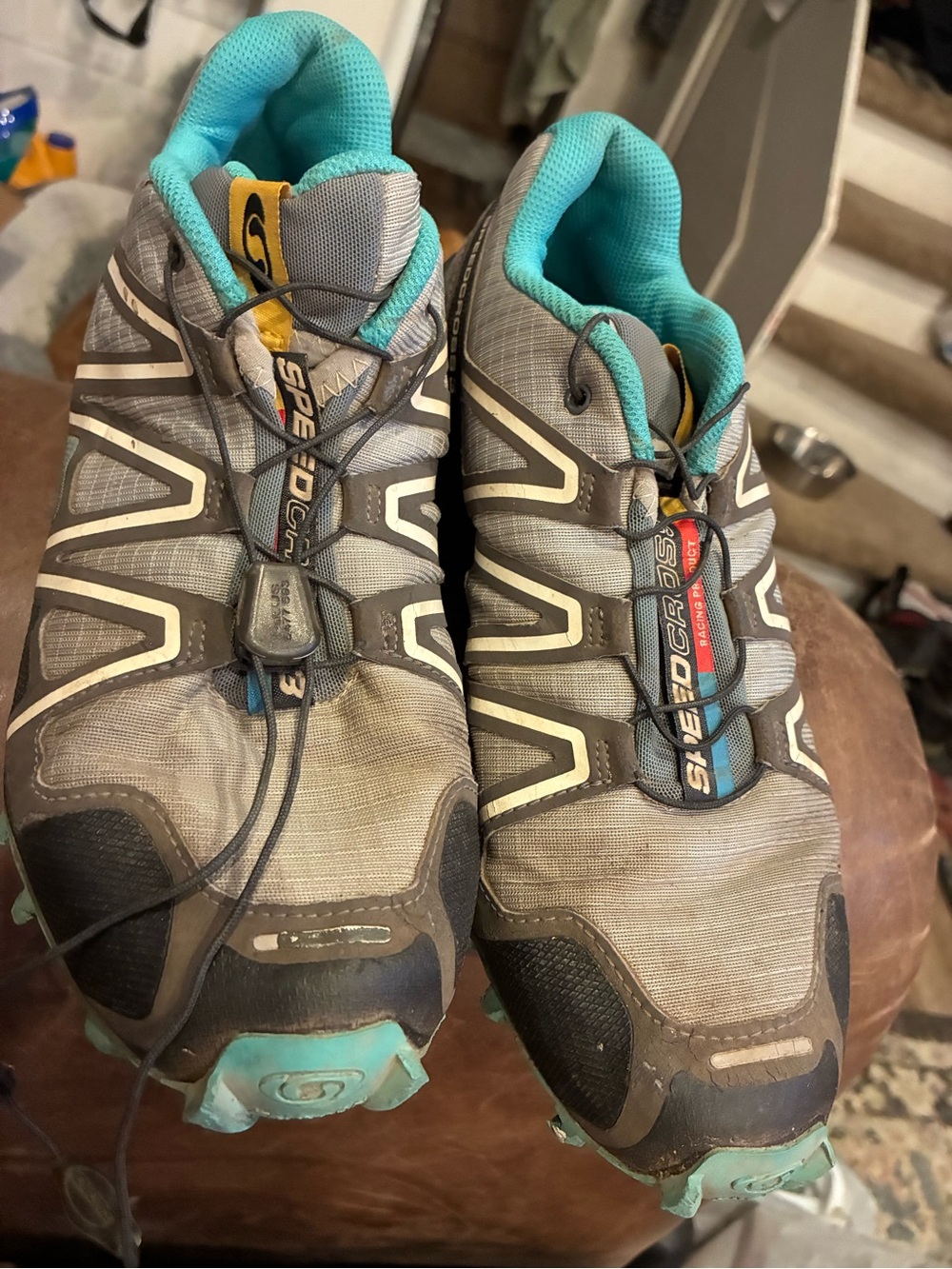 Salomon Women's Trail Running Shoes - Gray & Turquoise